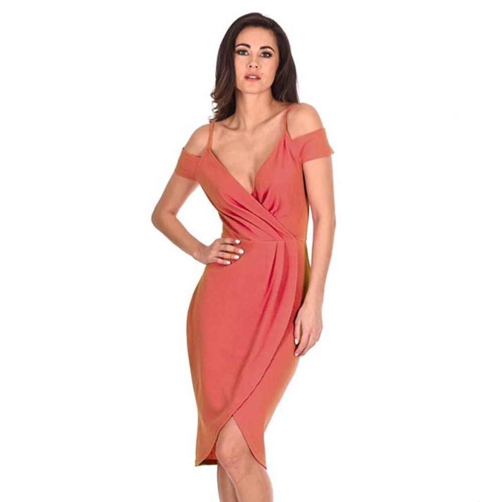 Coral wrap dress